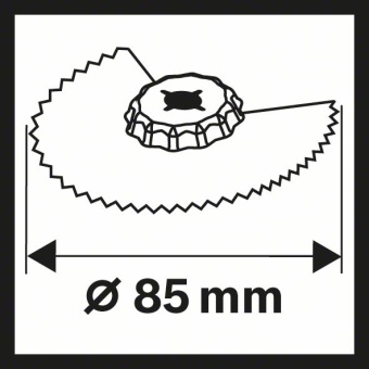Сегментный пильный диск для реноватора Bosch/Бош BIM ACZ 85 EB Wood and Metal 85 mm 2608661636 (2.608.661.636)